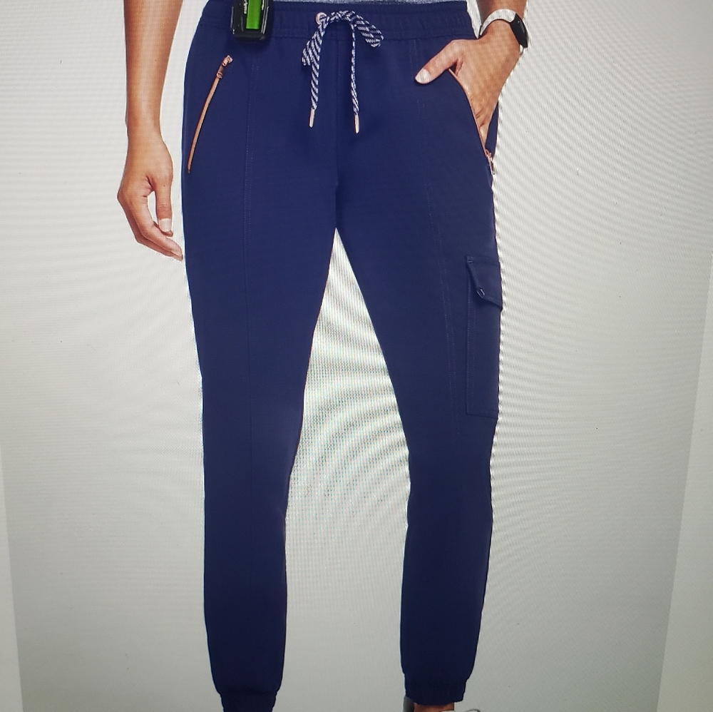 Jaanuu scrubs- women's rose zip essential jogger